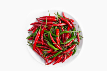 Fototapeta premium Chili Pepper, Pepper - Vegetable, Cayenne Pepper, Plate, Wood - Material