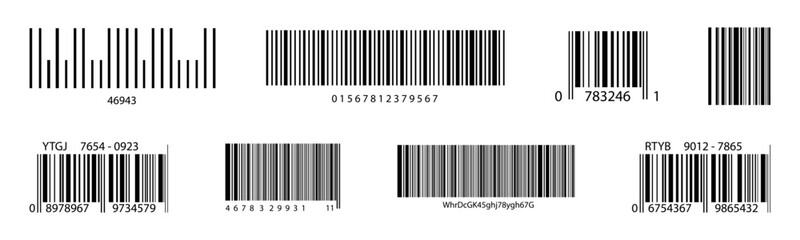 Barcode vector icon set. Retail barcodes collection.