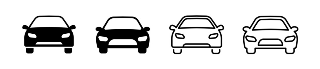 Car vecto icon set. Automobile front side logo.