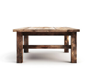 Old Wooden Table against white background in high quality