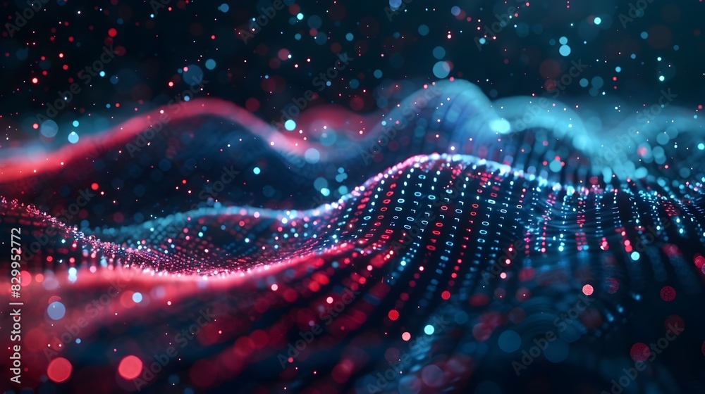Wall mural glowing cosmic data flow vibrant visualization of dynamic digital energy
