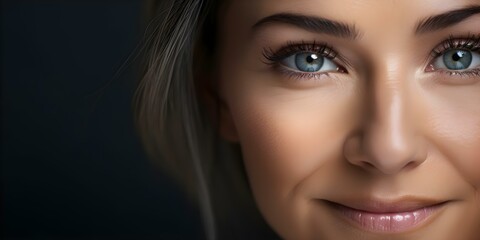 Comparing human aging through two parts of a womans face. Concept Facial Aging Comparison, Aging Process, Skin Changes, Expressive Features, Eye Area vs Mouth Area - Powered by Adobe