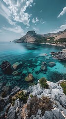 Fototapeta premium Beautiful beach views in Greece, Clean and beautiful, which in Generate AI