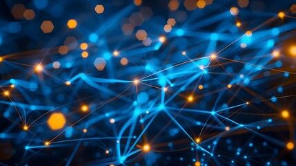 Interconnected Digital Network and Data Flows Representing Technological Innovation and Global Communication