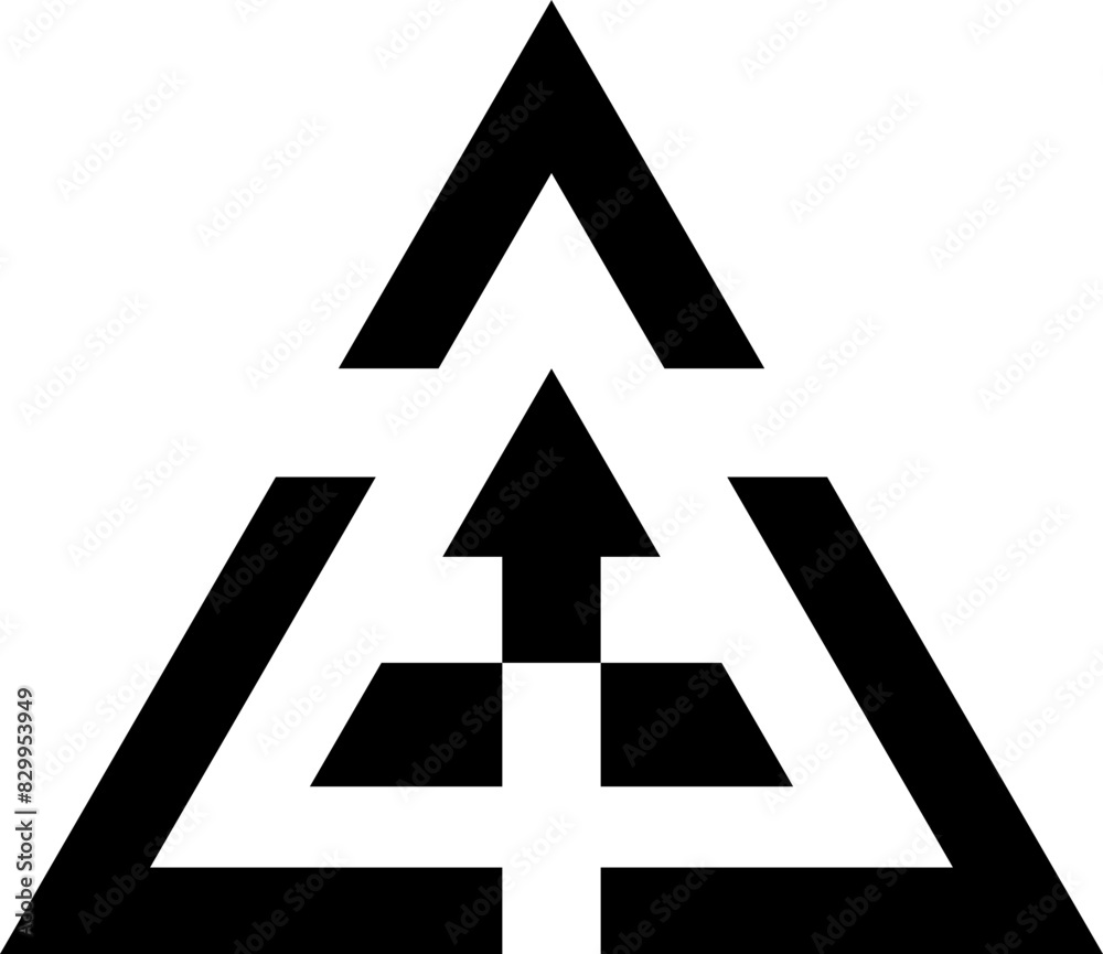 Poster abstract triangle design element. decorative geometric pyramid shape, triangular patterned, stylized