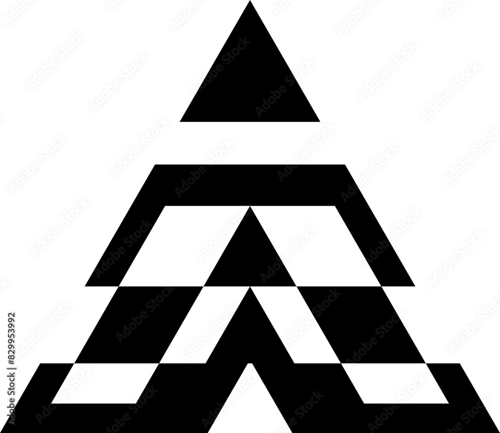 Poster abstract triangle design element. decorative geometric pyramid shape, triangular patterned, stylized