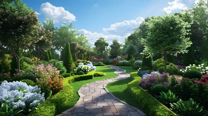 Obraz premium A winding garden path