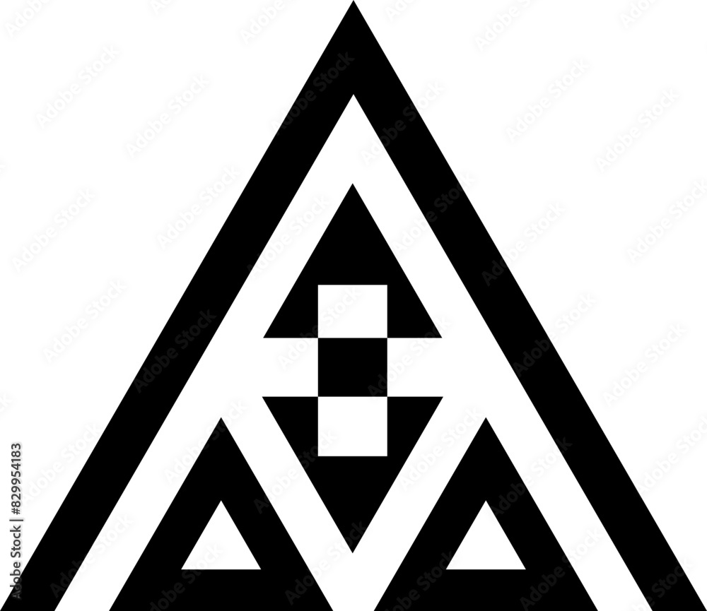 Poster abstract triangle design element. decorative geometric pyramid shape, triangular patterned, stylized