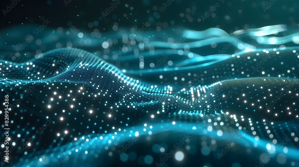 Wall mural captivating digital waves illuminating the boundless realms of technological innovation and