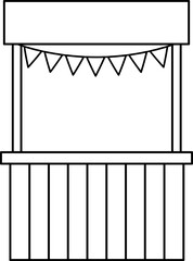 food stall outline vector.