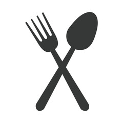 spoon and fork logo vector illustration in dark mode