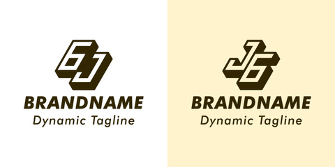 Letters GJ and JG 3D Monogram Logo, Suitable for business with JG or GJ initials