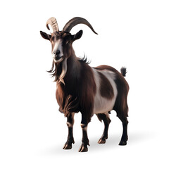 Fototapeta premium 3d realistic Horn Goat on transparent background, best islamic festival eid al adha goat