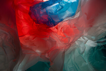 Vibrant Close-Up Texture, Colorful Transparent Cellophane Bags
