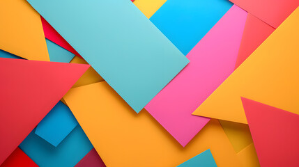 Obraz premium geometric shapes in bright colors Multicolored background. Generative AI.