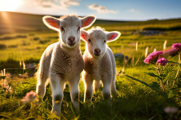 sheep on a meadow