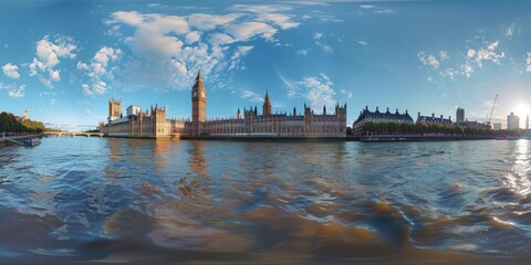 Big Ben in London United Kingdom skyline panoramic view