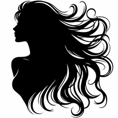 Elegance in Monochrome: The Flowing Silhouette of a Woman