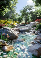 A beautiful creek in the middle of a forest