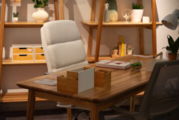 Fototapeta premium Office room ambient with whte chair