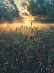 Fototapeta premium City Skyline at Sunset