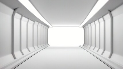 empty white corridor