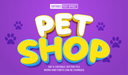 Editable 3d text style effect - Animal Pet Shop text effect Template