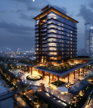 Luxury hotel night view