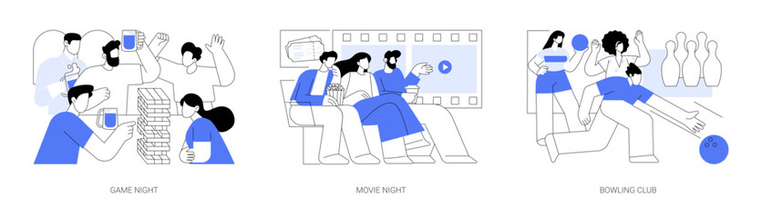 Students night out isolated cartoon vector illustrations se