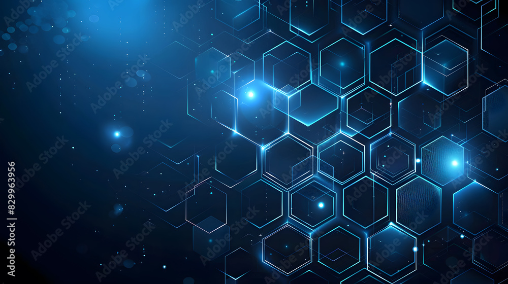 Wall mural hexagon concept design abstract technology background vector. generative ai.
