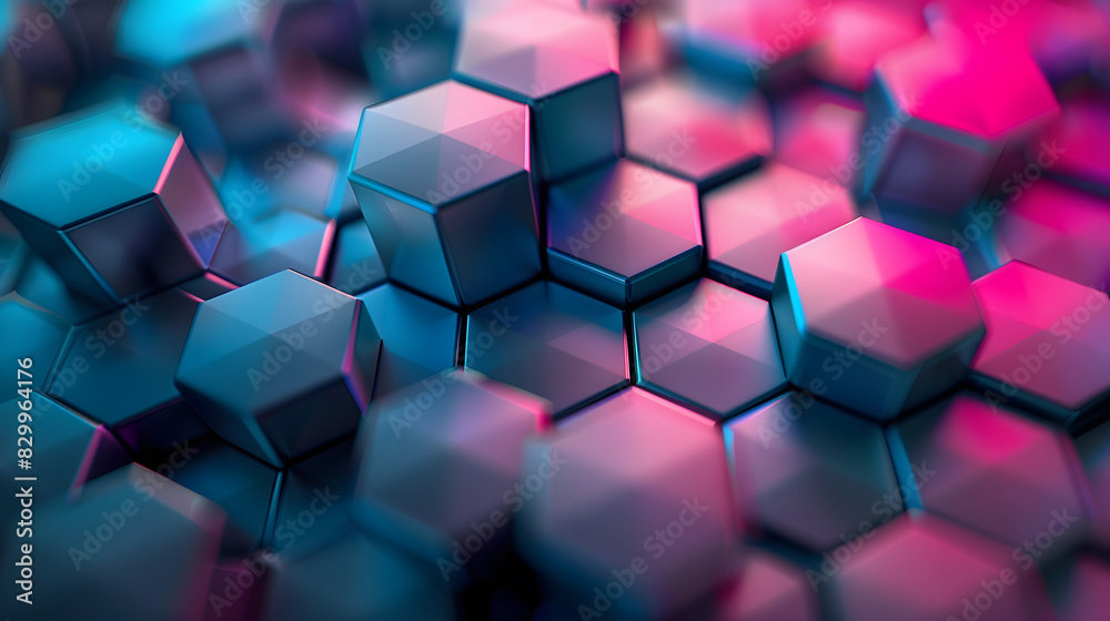 Poster hexagons pattern. geometric abstract background with simple hexagonal elements. generative ai.