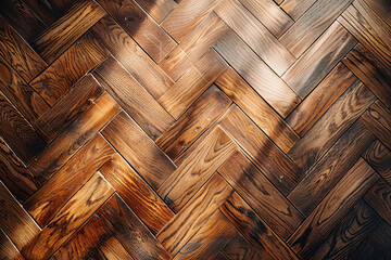 Beautiful brown wooden parquet floor background