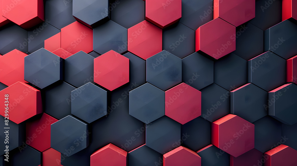 Poster hexagons pattern. geometric abstract background with simple hexagonal elements. generative ai.