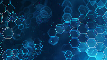 Hexagons pattern. Geometric abstract background with simple hexagonal elements. Medical, technology or science design. Generative AI.