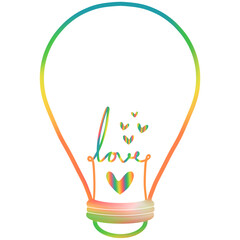 light bulb of pride love
