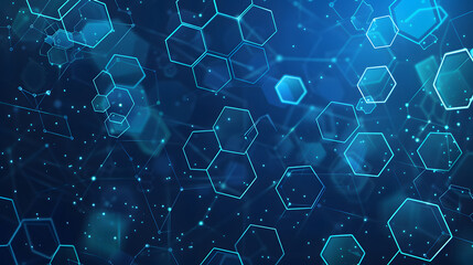 Hexagons pattern. Geometric abstract background with simple hexagonal elements. Medical, technology or science design. Generative AI.