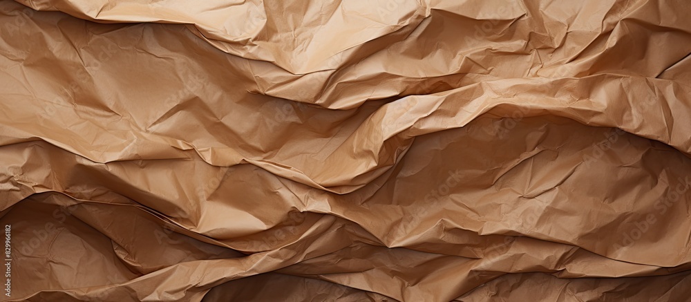 Poster image of a crumpled brown paper texture with copy space