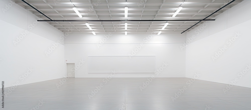 Aufkleber A glimpse inside a vacant art gallery showcasing the pristine surroundings and highlighting the expansive copy space image
