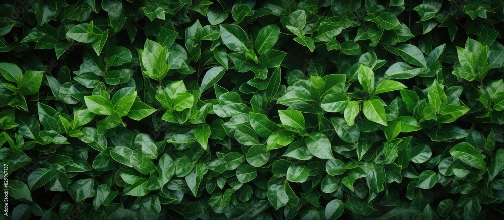 Aufkleber a textured background of leaves creates a beautiful hedge with copy space image