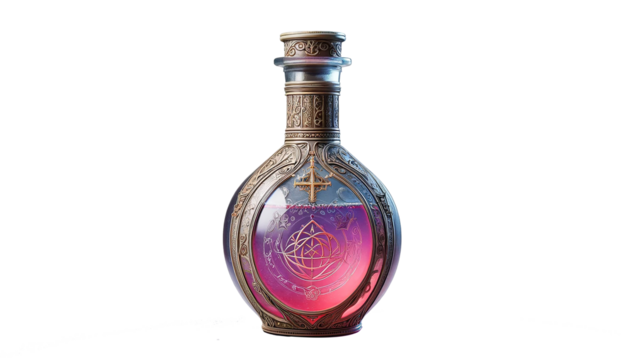wizard's potion bottle  isolated on transparent or white background