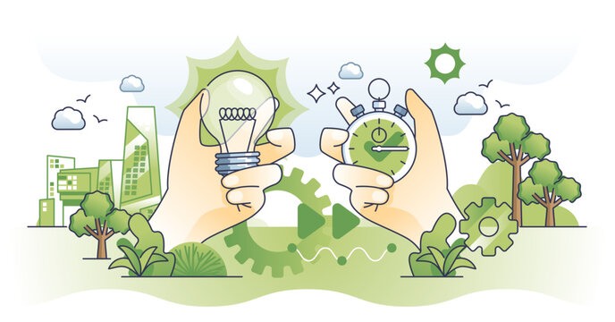 Productivity hacks as fast and effective work management outline concept, transparent background.Work smarter with productivity tips and tricks illustration.