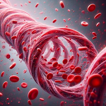 Red Blood Cells Circulation, Blood Circulation, Generated Ai