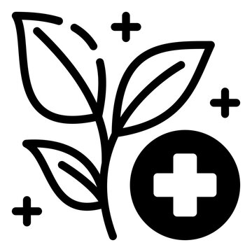 Herbal Plant for Medicine Line Icon Symbol