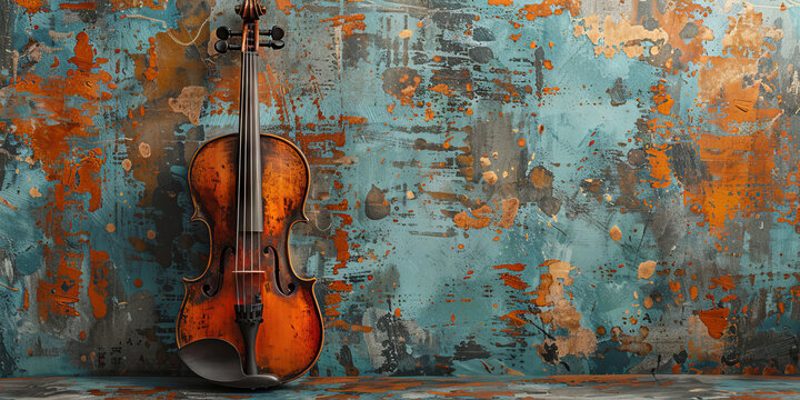 Violin on an abstract background 