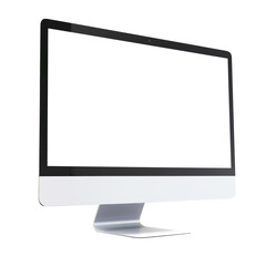 Fototapeta premium Modern desktop pc monitor display with blank screen isolated on transparent white background, clipping path