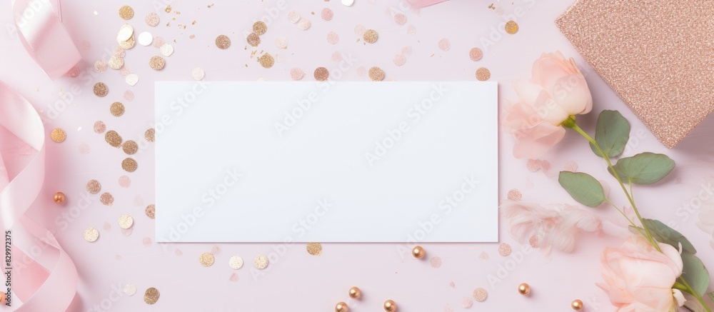 Aufkleber a feminine blog postcard with a beauty blogger s minimal women desk concept it features a flat lay o