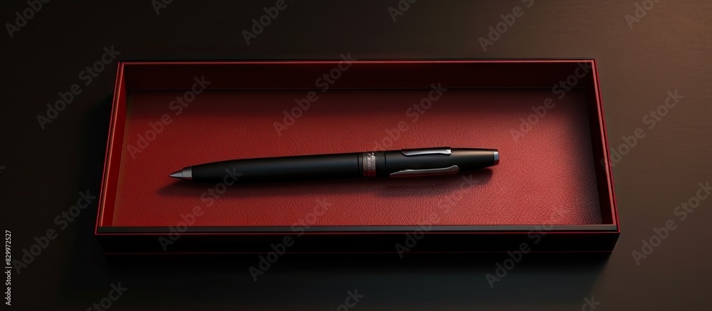 Poster A neatly stored ballpoint pen resting inside its case with copy space image