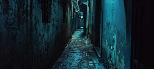 Claustrophobic Nightmare in a Dark, Narrow Alleyway - Eerie, Creepy Concept for Horror Design, Poster, or Book Cover