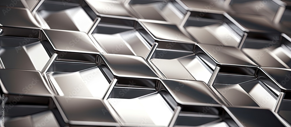 Aufkleber A high precision silver metal pattern serves as the background texture of the copy space image