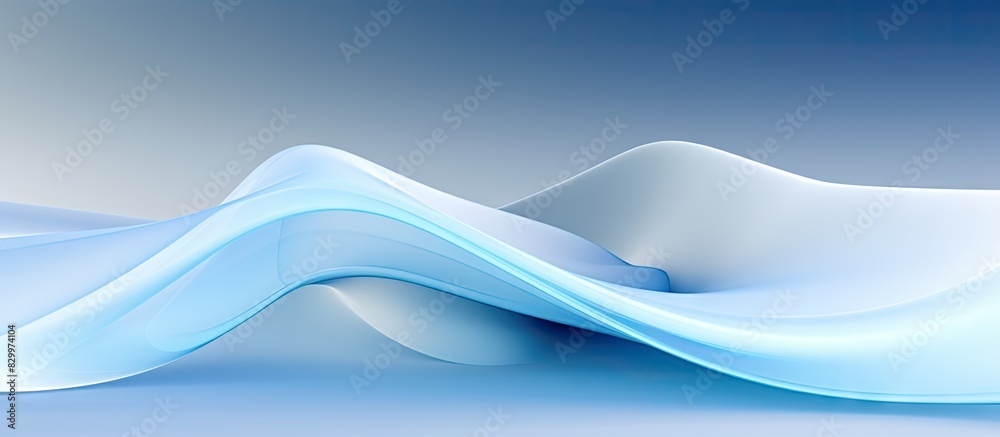 Poster A copy space image displaying a background of smooth light lines in abstract soft blue gradient